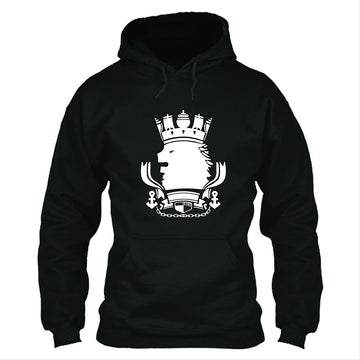 Azur Lane Cosplay HMS Logotipo Sudadera Estampada con Capucha de Color Negro para Adultos Unisex